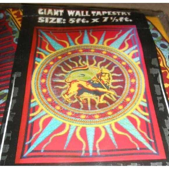 New Large Lion of Judah Tribe Rasta Wall Hanging Gift Tapestry Selassie African - Picture 3 of 3